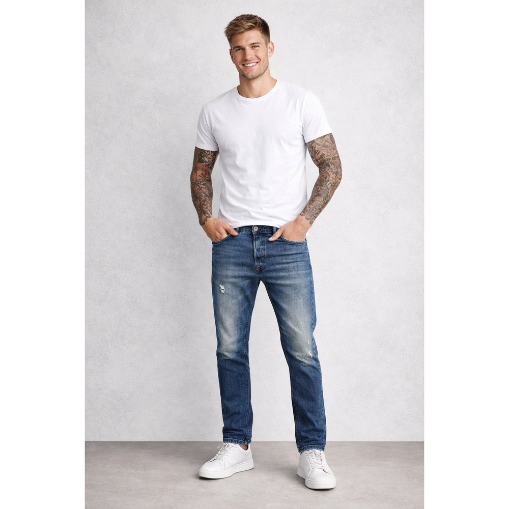 Diesel Darron 0RBS4 Mens Regular Slim Tapered Blue Jeans Size 31x32‎